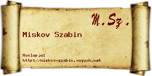 Miskov Szabin névjegykártya